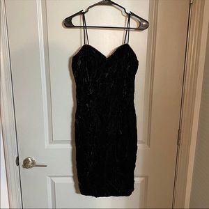 Black Velvet Bodycon Midi Formal Dress